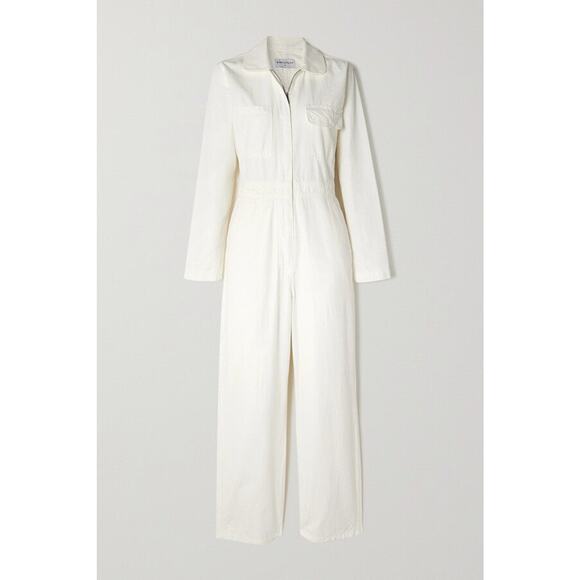 Rivet Utility Net Sustain Looker Cotton-canvas Jumpsuit White - S - Picture 1 of 4